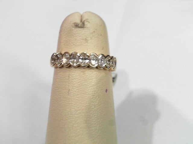 14K Yellow Gold Diamond Bezel Set Band