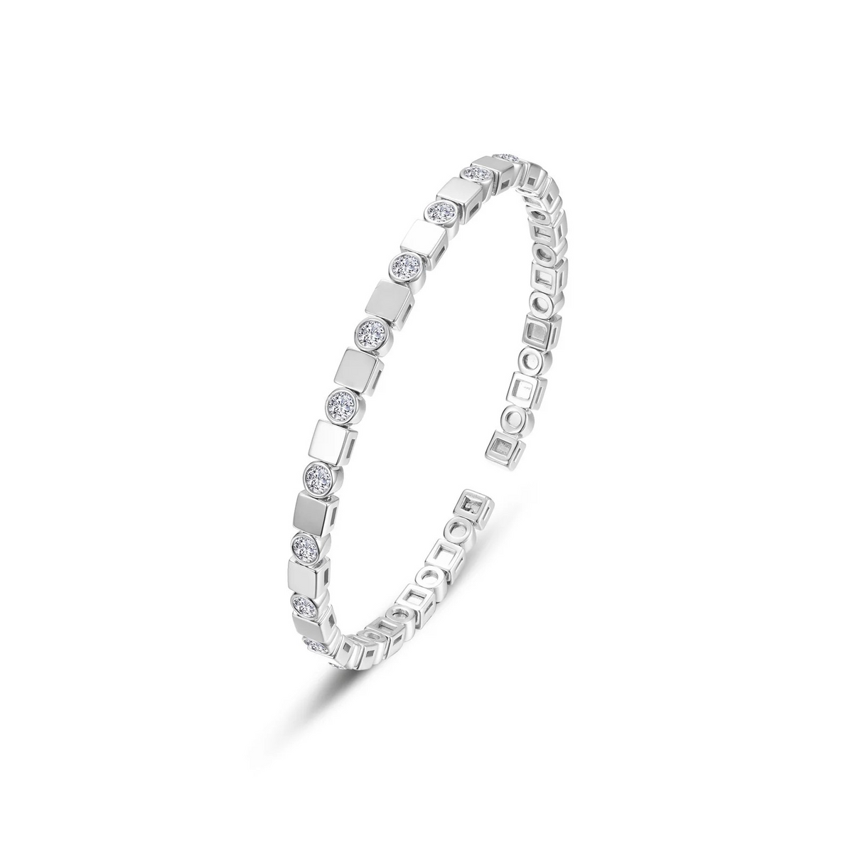 Sterling Silver CZ Cuff Bracelet