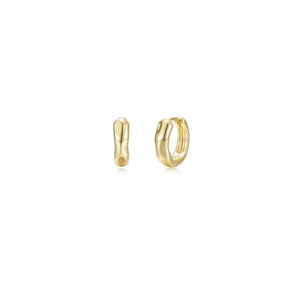 Sterling Silver Yellow Gold Plated Huggie Earrings