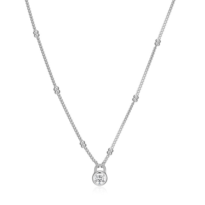 Sterling Silver Lab Grown Diamond Bezel Set Pendant