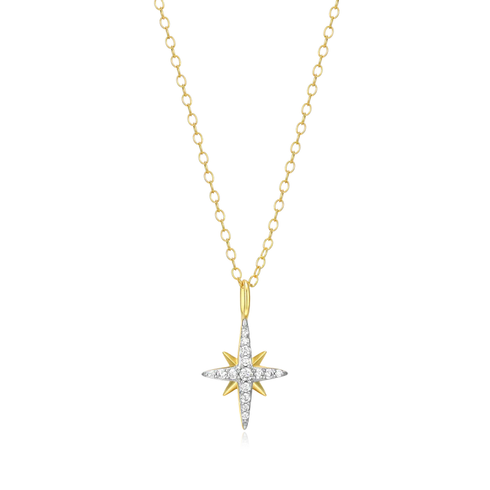 Sterling Silver Yellow Gold Plated Lab Grown Diamond Cluster Pendant
