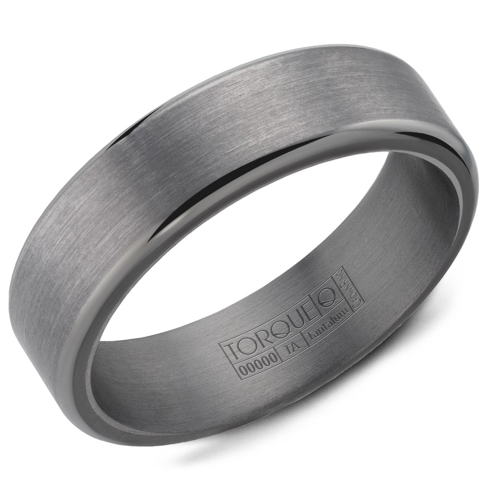 Men's Tantalum Gray Sandpaper 6mm Band