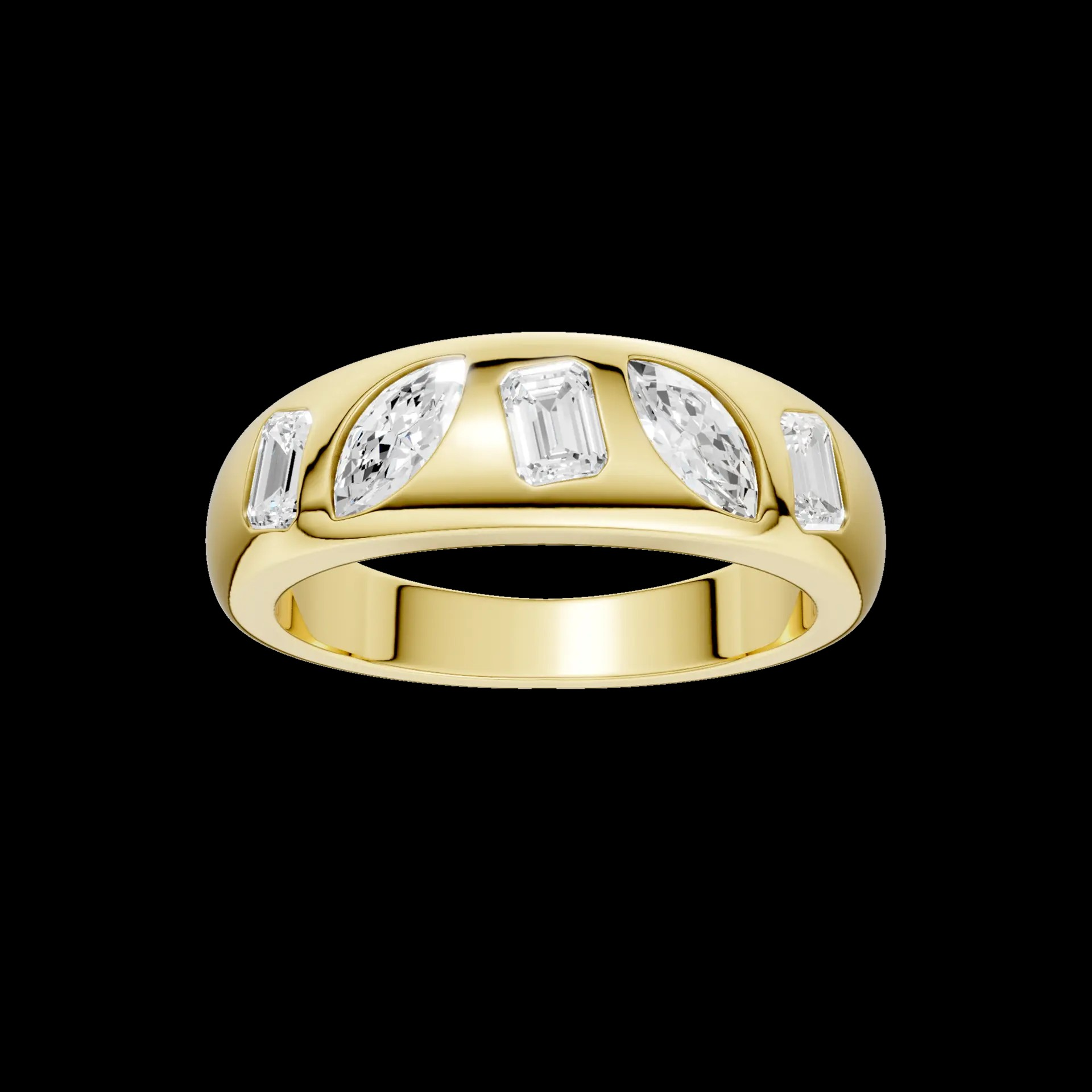 14K Yellow Gold Lab Grown Diamond Contemporary Ring
