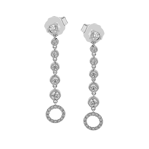 18K White Gold Diamond Drop Earrings