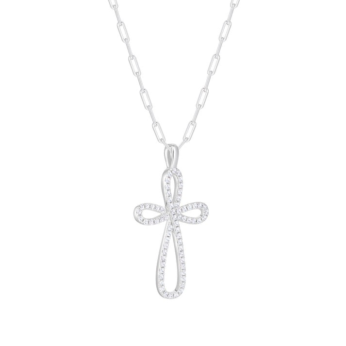 Women's Sterling Silver CZ Cross Pendant