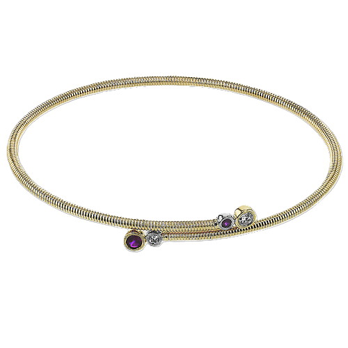 Women's 18K Two Tone Sapphire Bypass Bracelet