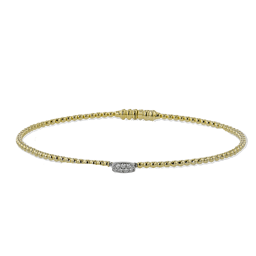 Women's 18K Two Tone Diamond Bangle Bracelet