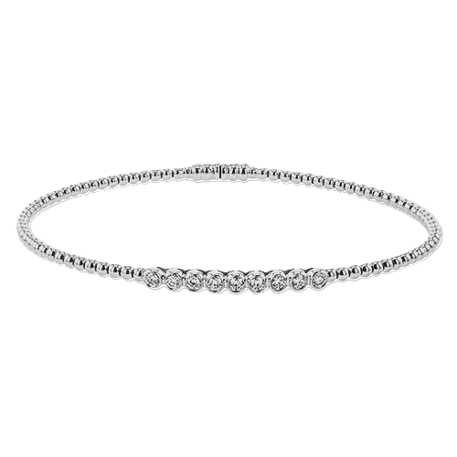 Women's 18K White Gold Diamond Bangle Bracelet