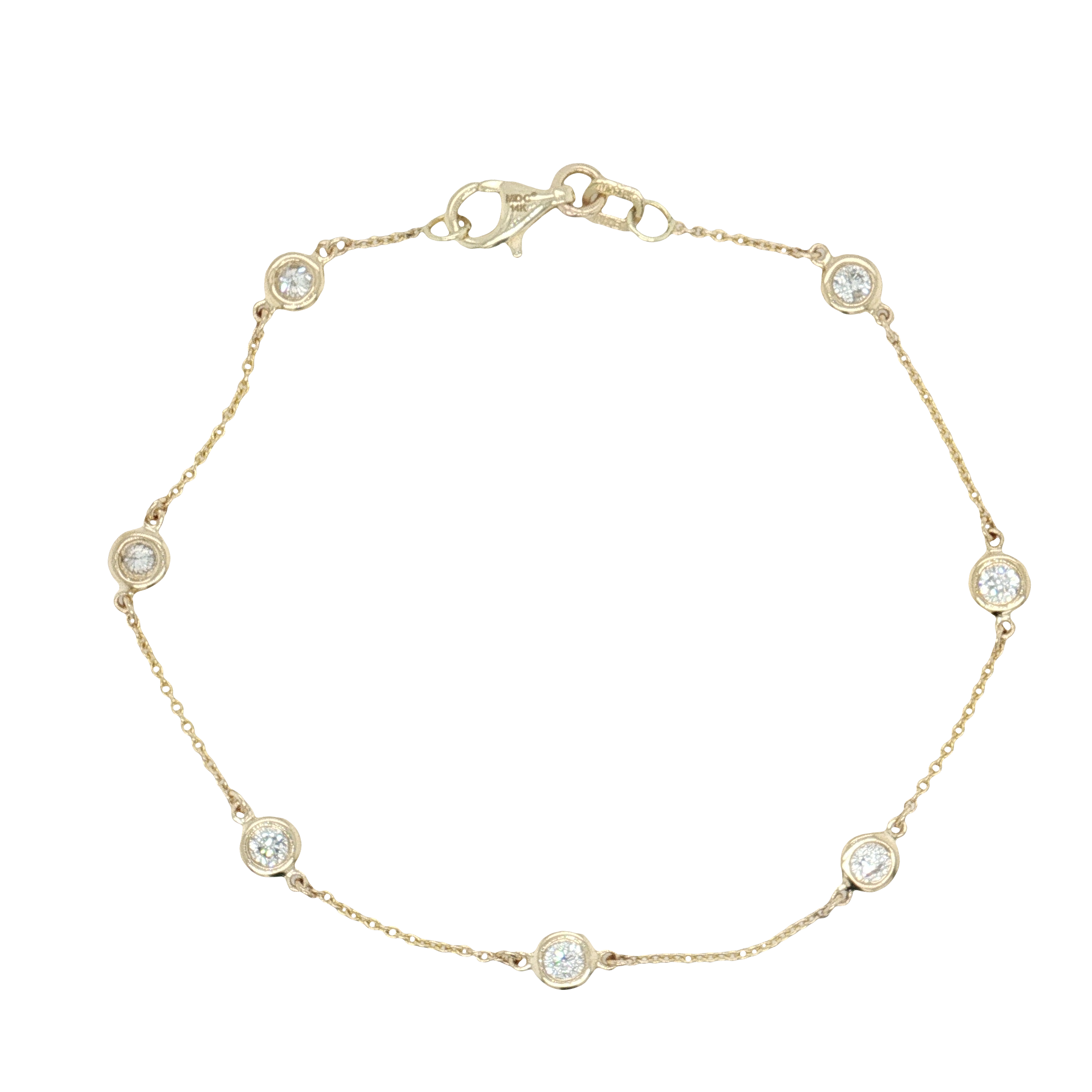 Women's 14K Yellow Gold Diamond Station Bracelet