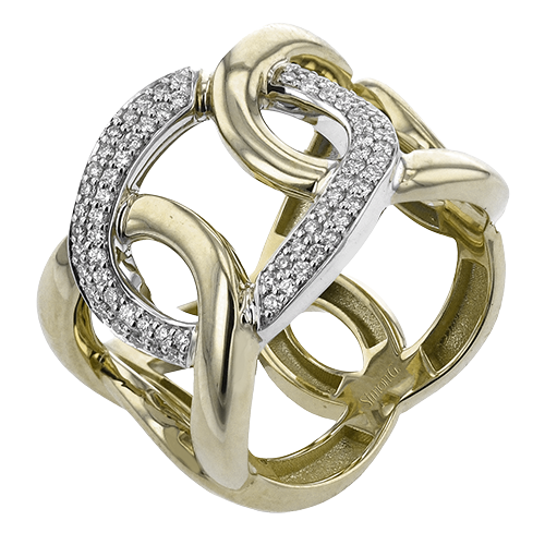 18K Two Tone Diamond Contemporary Ring
