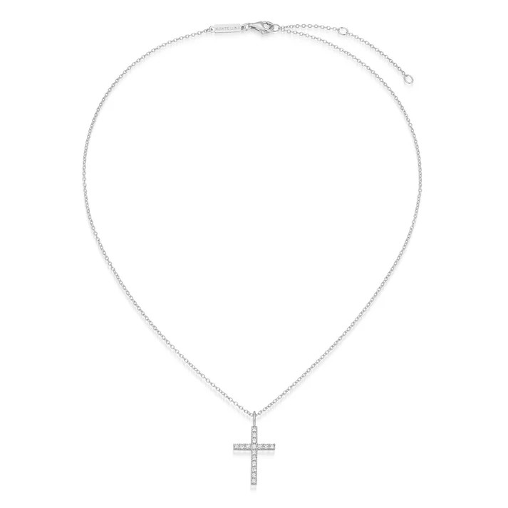 Sterling Silver Lab Grown Diamond Cross Pendant